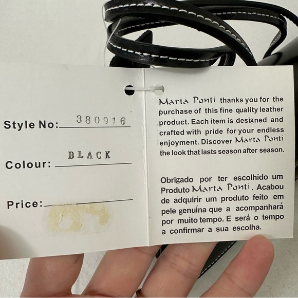 MP by MARTA PONTI Structured Black Leather Mini Handbag Cocktail Formal Baguette - Picture 15 of 16